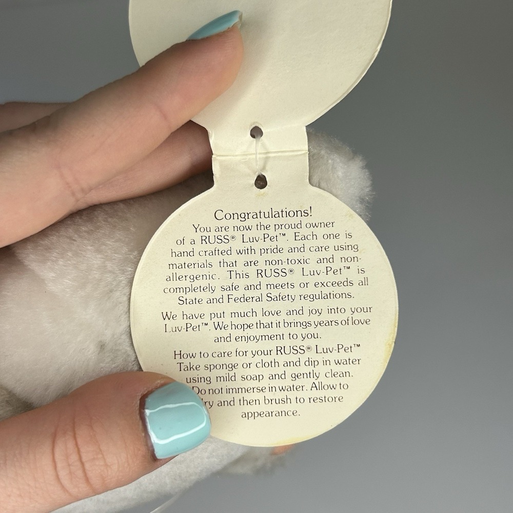 Russ Luv Pets White Kitty w/tags Cat Shirt Funny Saying Plush Collectible 7" - Picture 10 of 10